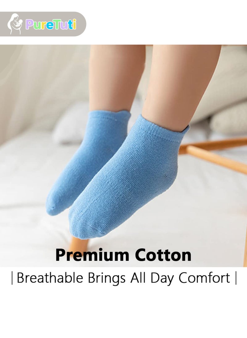 PureTuti Toddler Socks for Boys and Girls - Non Slip Baby Socks - Breathable Low Cut Anti Skid for Kids - Image 3