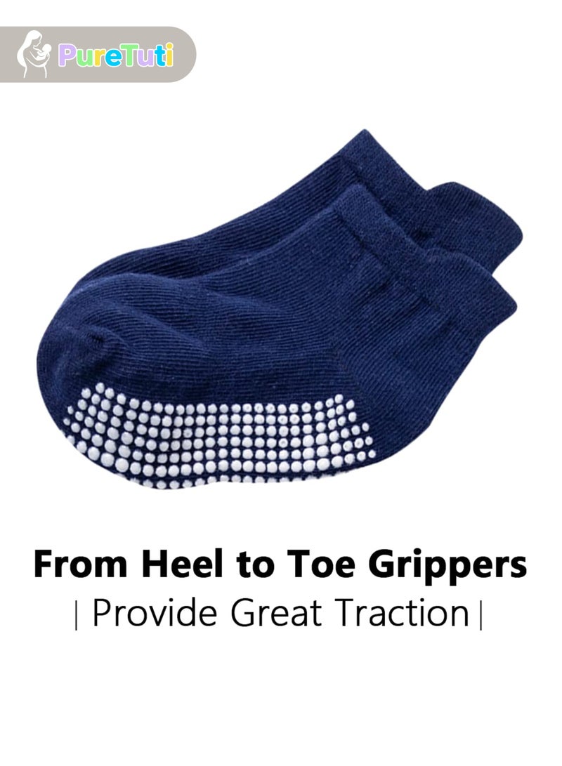 PureTuti Toddler Socks for Boys and Girls - Non Slip Baby Socks - Breathable Low Cut Anti Skid for Kids - Image 2