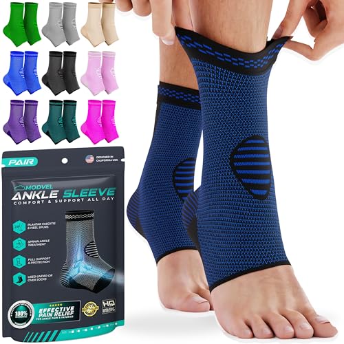 Modvel Foot & Ankle Brace Socks for Sprained Ankle Compression Sleeve - Plantar Fasciitis Relief Brace, Foot Support for pain Women & Men - Tendonitis & Arthritis Feet Sleeve, Stabilizing Ankles Wrap - Image 1