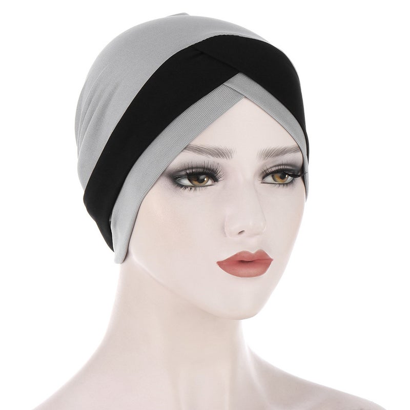 Rhinestone Floral Turban Hat Women Indian Cap Polyester - Image 1