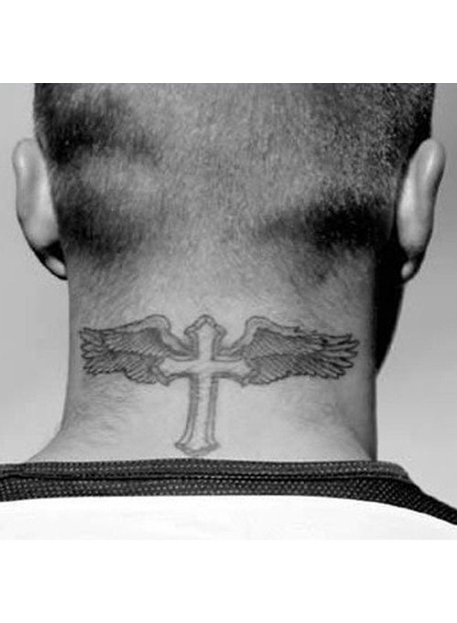 Yeeech Temporary Tattoos for Men Waterproof Long Lasting Neck Design Cross Blessed Wings America Tribal Religious (4 Sheets) - Image 2