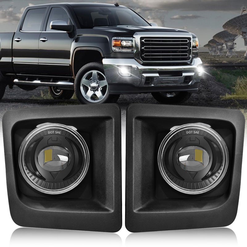 SINYATO INDUST LED Fog Lights Compatible with 20142015 GMC Sierra 1500 Bumper Driving LED Fog Lamp Assembly Replacement FogLight Kit DOT Certified1 Pair