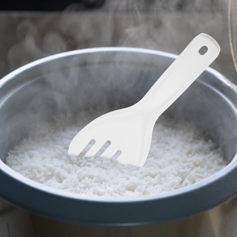 Thickened White Plastic Rice Spoon Set 2 Pcs Sturdy Non Stick Kitchen Utensil - Image 5