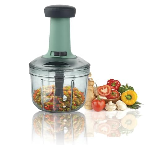AVMPHD Square Push Chopper Hand Push Chopper 900 ML with 4 Stainless Steel Blades Vegetable Fruit Chopper 1 - Image 1