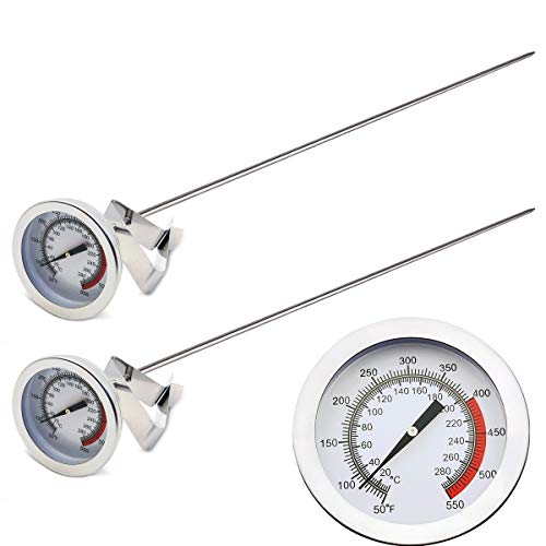 Efeng 15“ turkey fryer thermometer with pot clip (2 Pack), 2" dial candy thermometer with stainless steel clip,oil thermometerr for frying,turkey thermometor deep fryer for cooking tall pots,beef,meat - Image 1