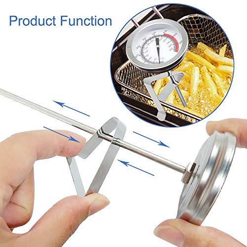 Efeng 15“ turkey fryer thermometer with pot clip (2 Pack), 2" dial candy thermometer with stainless steel clip,oil thermometerr for frying,turkey thermometor deep fryer for cooking tall pots,beef,meat - Image 4