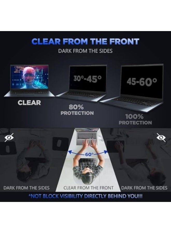 Bukela 14" Laptop Privacy Screen Protector, Anti-Spy/Glare Film for 14 inch Widescreen Notebook Laptop with 16:9 Aspect Ratio (Width x Height:310mmx174mm) - Image 4
