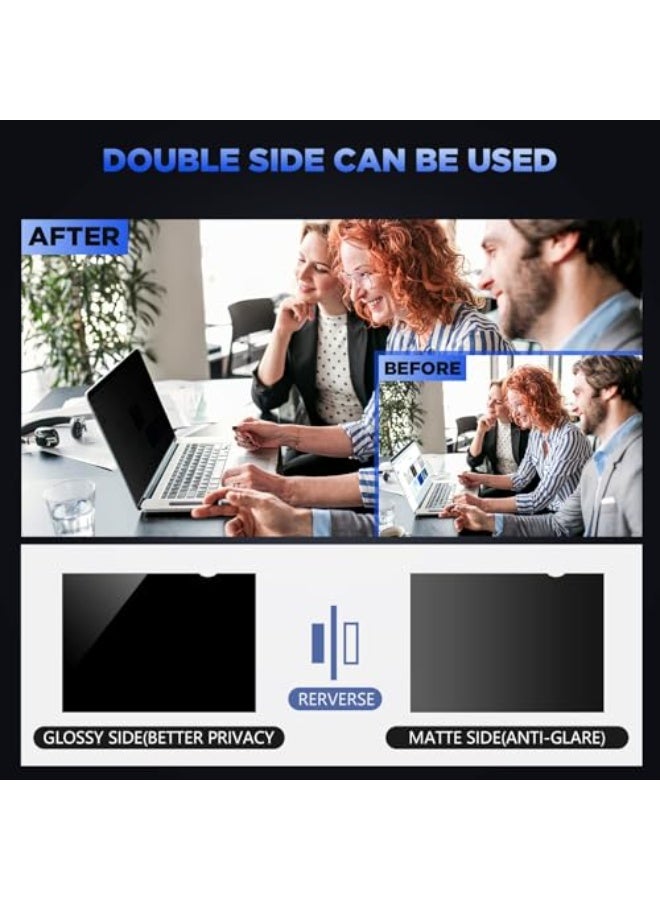 Bukela 14" Laptop Privacy Screen Protector, Anti-Spy/Glare Film for 14 inch Widescreen Notebook Laptop with 16:9 Aspect Ratio (Width x Height:310mmx174mm) - Image 2