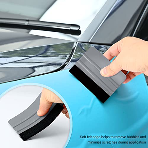 Gomake Vehicle Vinyl Wrap Window Tint Film Tool Kit Include 4 Inch Felt Squeegee, Retractable 9mm Utility Knife and Blades, Zippy Vinyl Cutter and Mini Go Corner Squeegee for Car Wrapping - Image 3