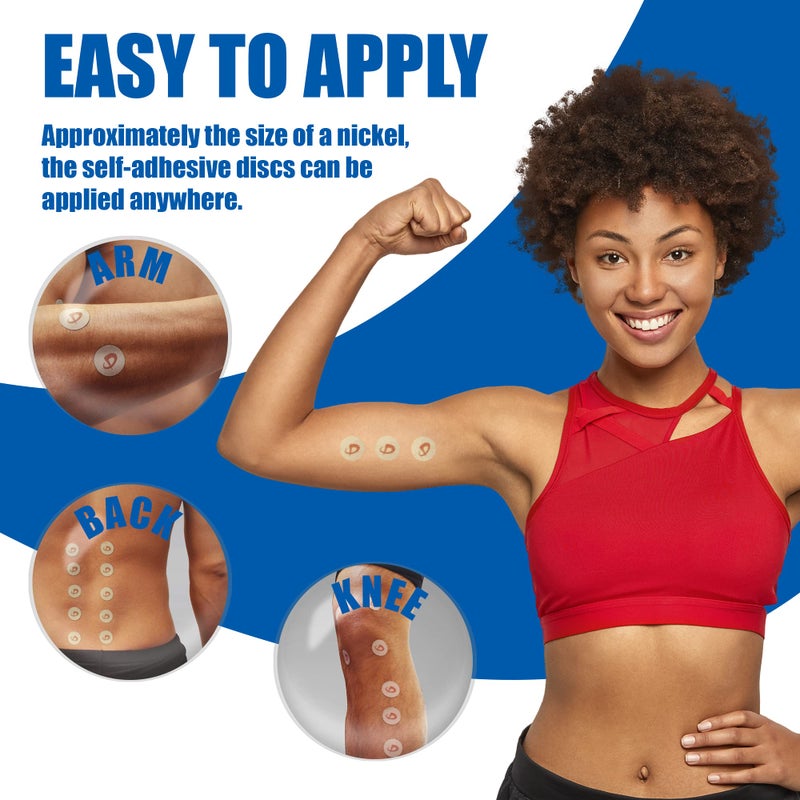 Phiten Power Tape Discs - Round Disc Shaped Water-Resistant Athletic Tape for Muscle, Knee, Elbow, Shoulder, and Joint Support - Professional Sports Therapeutic Athletic Tape - 70 Pieces - Image 3