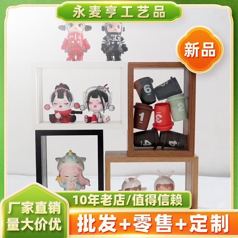 Simple Hollow 5 Wooden Stereo Transparent Po Frame Bubble Mart Picture Frame Diy Ornaments Dried Flower Specimen Set Table - Image 2