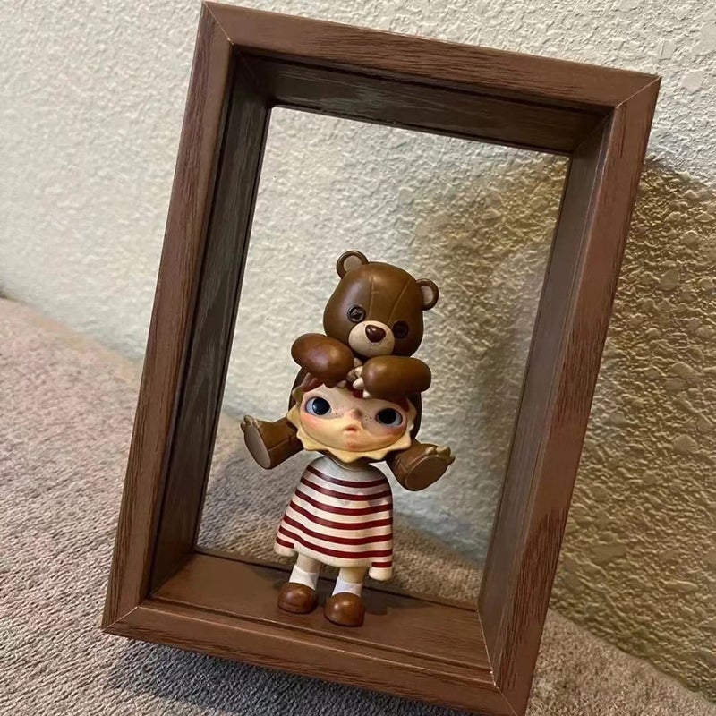Simple Hollow 5 Wooden Stereo Transparent Po Frame Bubble Mart Picture Frame Diy Ornaments Dried Flower Specimen Set Table - Image 3