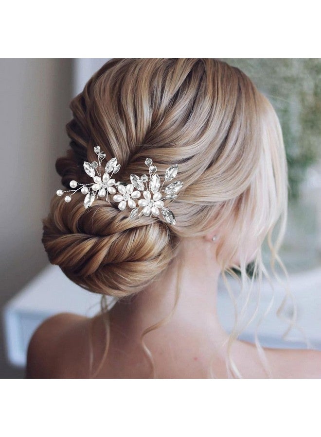 لابوهي 5 قطع دبابيس شعر العروس من أحجار الراين إكسسوارات الشعر للنساء قطعة شعر زفاف كريستالية للعروس والنساء والفتيات ووصيفات العروس - Image 2
