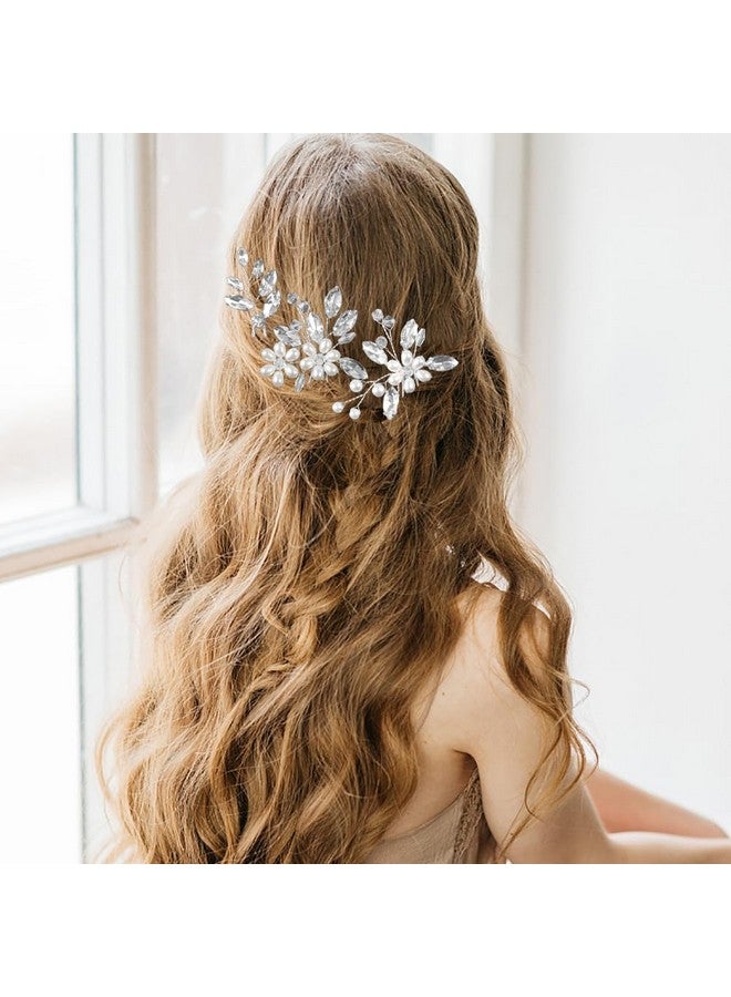 لابوهي 5 قطع دبابيس شعر العروس من أحجار الراين إكسسوارات الشعر للنساء قطعة شعر زفاف كريستالية للعروس والنساء والفتيات ووصيفات العروس - Image 5