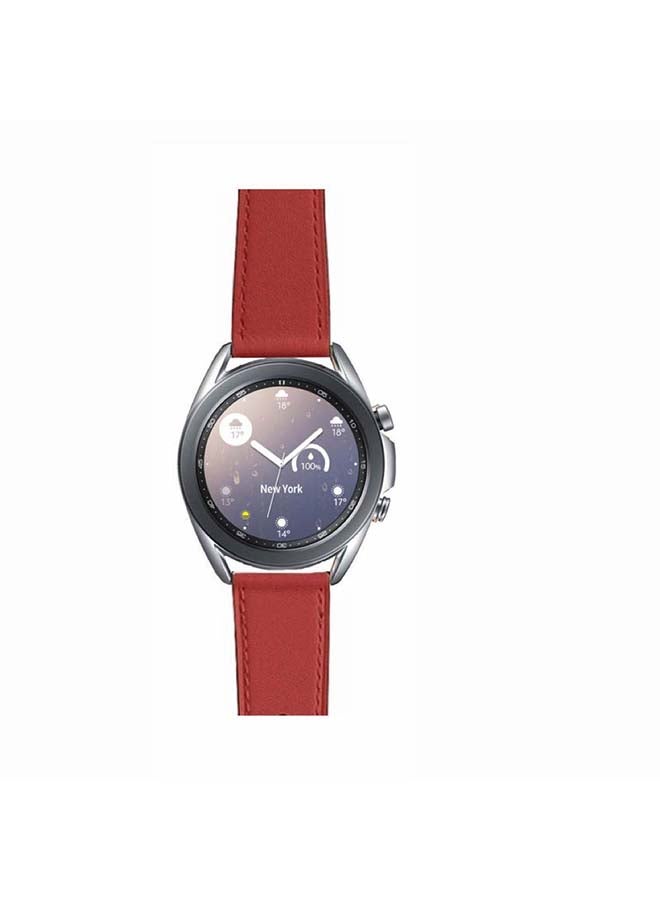Perfii Replacement Band For Samsung Galaxy Watch3 Camellia Red - Image 2