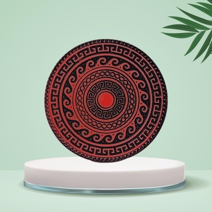 NHD مضرب كاروم احترافي 725 | 15 جرام مضرب بطولة أصلي | قاع ناعم، قمة منقوشة | 41.2 مم قطر (أحمر) - Image 1