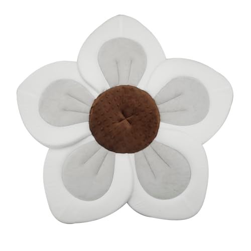 PandaEar Baby Bath Pad for Infant Newborn Soft Flower 5 Petals for Sink Bathtub Essentials Shower Gift Grey - Image 1