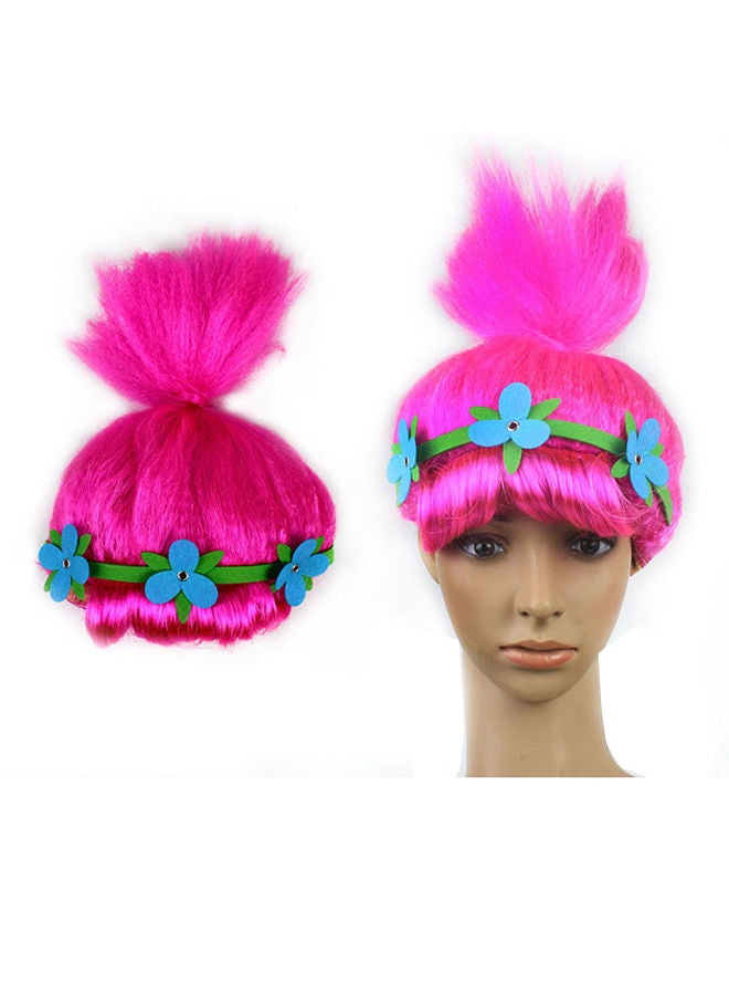 NIBEMINENT Cosplay Party Disco Afro Masquerade Funny Hair Wig Hot Pink 10x5x10cm - Image 1
