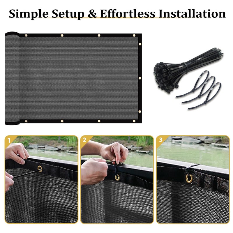Shade&Beyond 4' X 50' Fence Privacy Screen Heavy Duty 170 GSM Fencing Mesh Shade Net Cover for Wall Garden Back Yard Outdoor Home Decoration, Dark Gray - Image 4