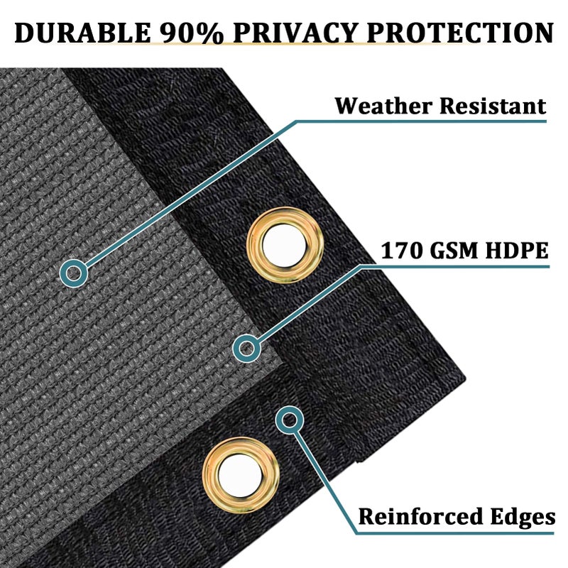Shade&Beyond 4' X 50' Fence Privacy Screen Heavy Duty 170 GSM Fencing Mesh Shade Net Cover for Wall Garden Back Yard Outdoor Home Decoration, Dark Gray - Image 2