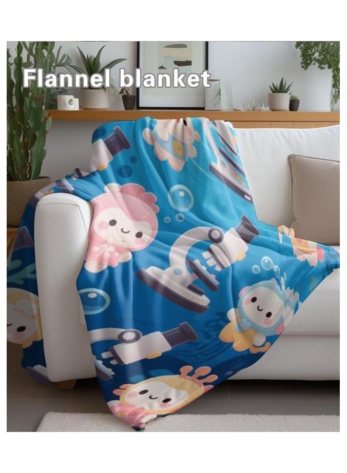 general Children's or student cartoon flannel thin blanket (warm and comfortable, suitable for sleep, games) 100cm*150cm - 1185 - Image 1