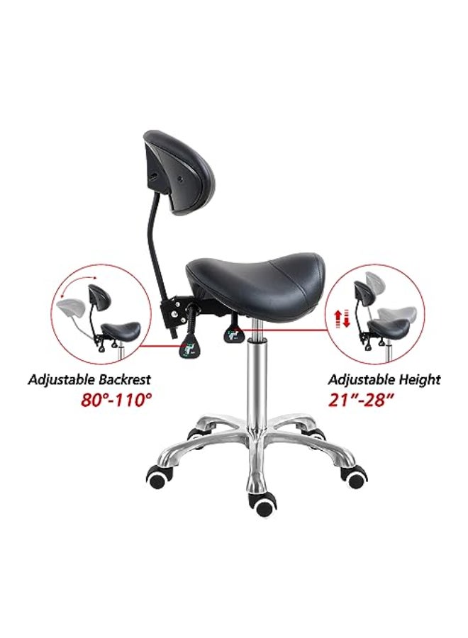 Antlu كرسي أنتل سادل مع دعم للظهر كرسي استشاري مريح لصالون الوشم والسبا والعيادات الطبية وعيادات الأسنان مع مسند ظهر أسود - Image 3