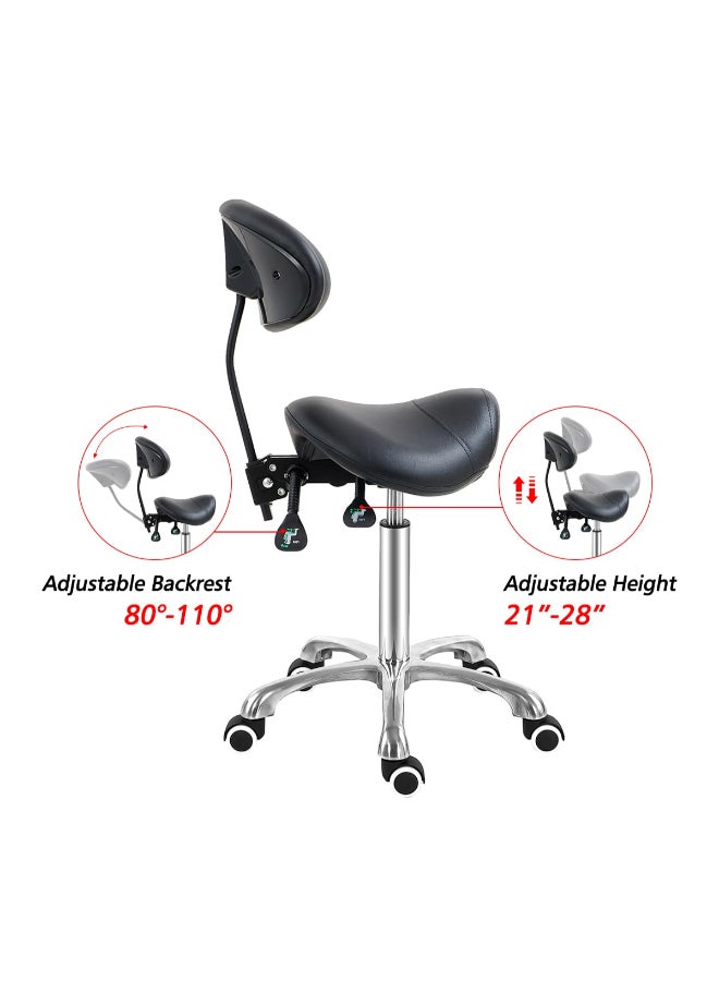 Antlu كرسي أنتل سادل مع دعم للظهر كرسي استشاري مريح لصالون الوشم والسبا والعيادات الطبية وعيادات الأسنان مع مسند ظهر أسود - Image 4