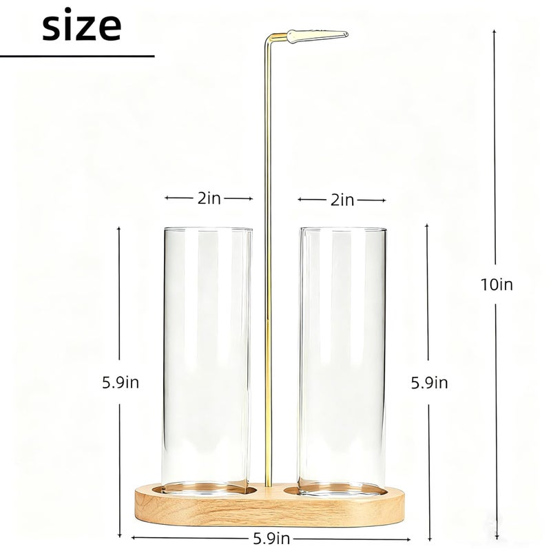 Moocervi Glass Incense Holder, Incense Sticks Burner Holder with Storage,Hang Upside Down Incense Holder for Sticks with Glass Ash Catcher for Meditation Yoga Spa Room Decor (Natural) - Image 2