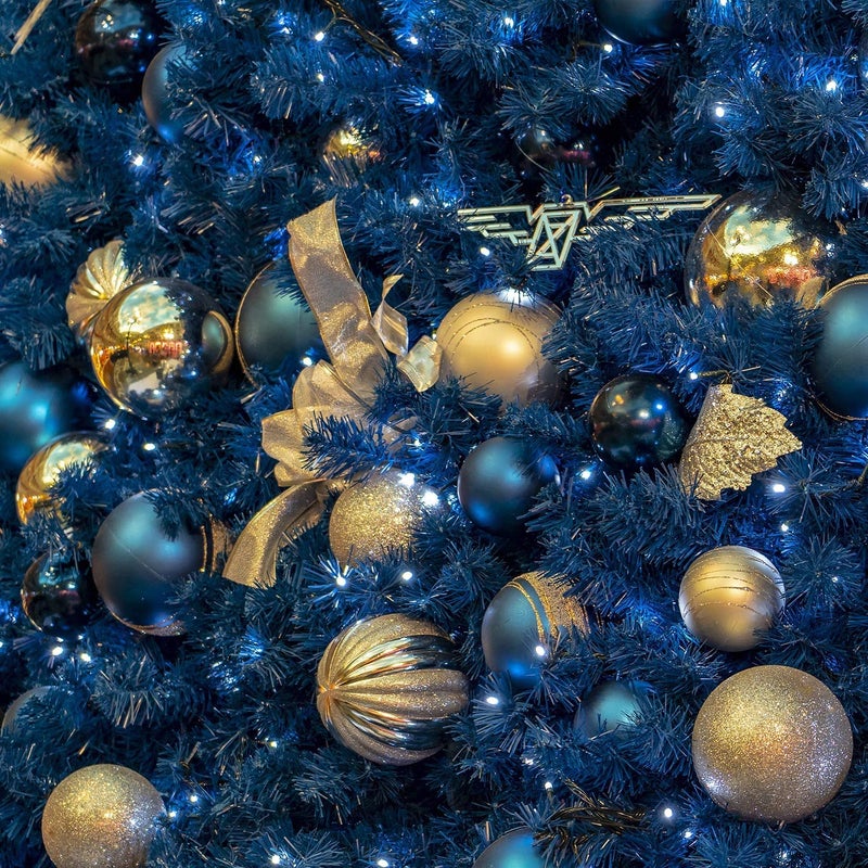 Emopeak 24Pcs Christmas Balls Ornaments for Xmas Christmas Tree - 4 Style Shatterproof Christmas Tree Decorations Hanging Ball for Holiday Wedding Party Decoration (Gold  1.6""/4.2CM) - Image 4