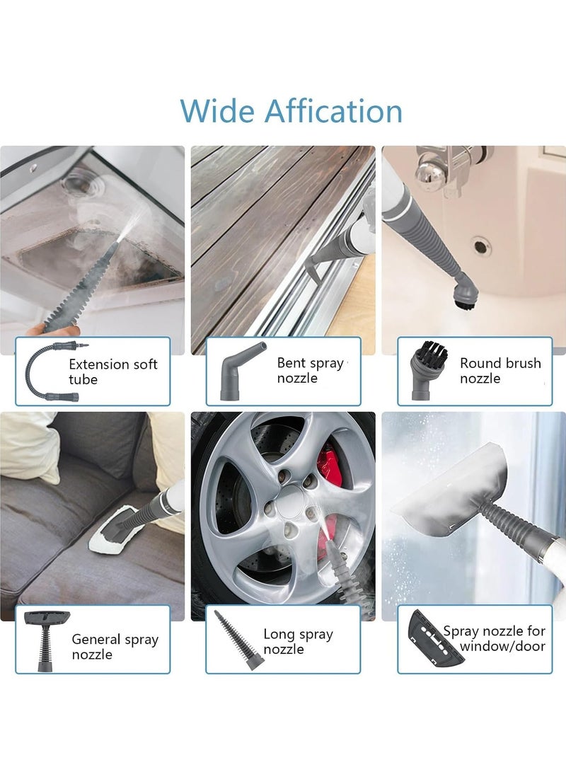 ارواق جهاز تنظيف السجاد بالبخار المضغوط المحمول، جهاز بخار محمول مع 10 قطع من الملحقات، جهاز بخار متعدد الأغراض للاستخدام المنزلي، جهاز بخار لتنظيف الأرضيات والسيارة - Image 4