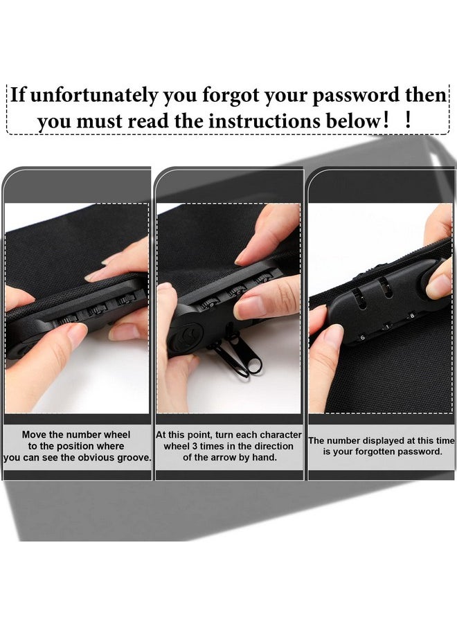 Reginary 2 Pcs Locking Money Bag Document Bag With Lock Pouch Black Locking Bags Locking Cash Bag With Combination Locking Document Bag Wallet With Zipper For Cash Bracelet Phone And Credit Cards  - Image 5
