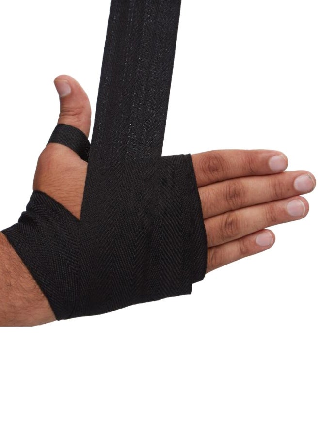 Meister MMA Adult 180" Semi-Elastic Hand Wraps for MMA & Boxing (Pair) - Black - Image 4