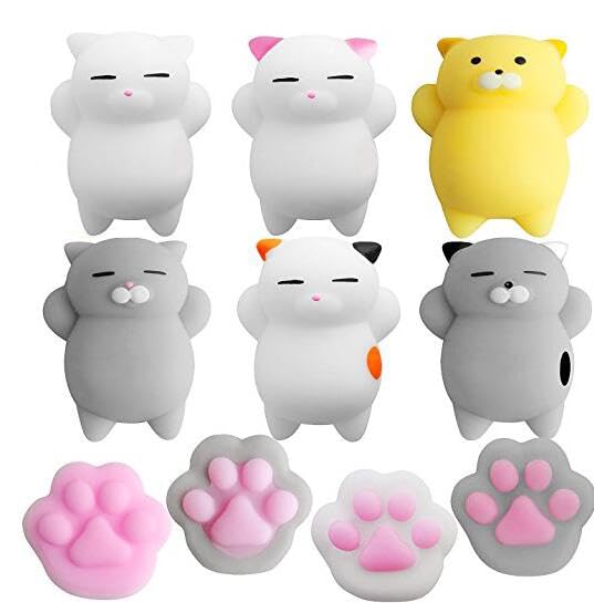 Outee 10 Pcs Mochi Toys Cute Mochi Cat Stress Relief Toy Party Favors for Kids Animals Toys for Kids Adults - Image 1