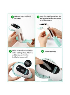 SYOSI Embossing Label Maker Machine, Portable Retro Embossed Label Maker Writer, Mini Embosser Label Maker with 6 Rolls Embossing Label Tapes for Home, Office DIY and Crafting Kitchen Storage(Green）  - Image 4