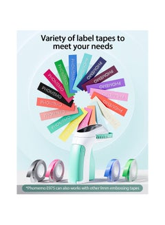 SYOSI Embossing Label Maker Machine, Portable Retro Embossed Label Maker Writer, Mini Embosser Label Maker with 6 Rolls Embossing Label Tapes for Home, Office DIY and Crafting Kitchen Storage(Green）  - Image 3