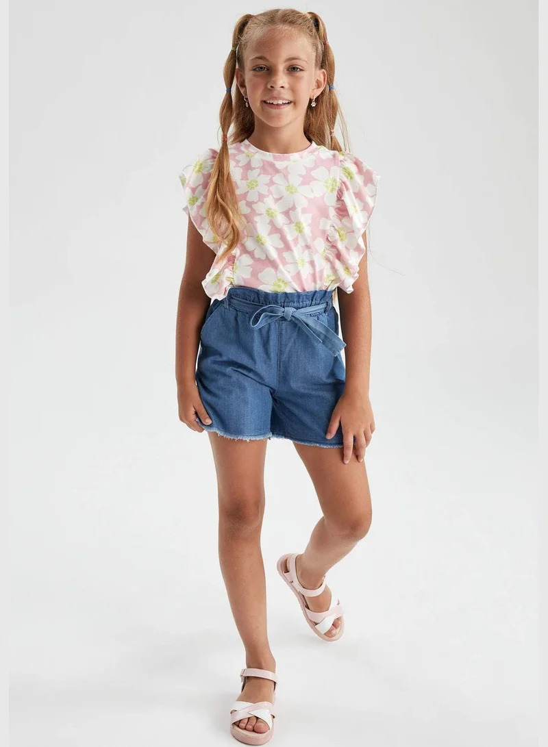 DeFacto Paperbag Fit High Waisted Denim Shorts