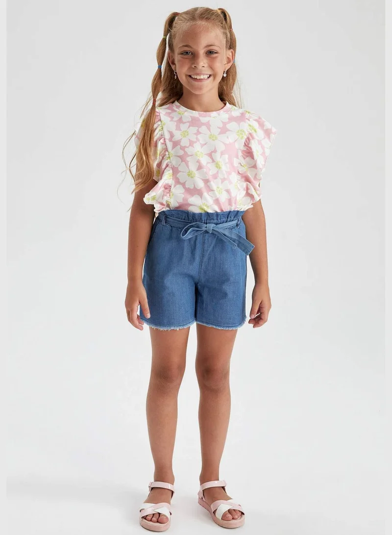 DeFacto Paperbag Fit High Waisted Denim Shorts