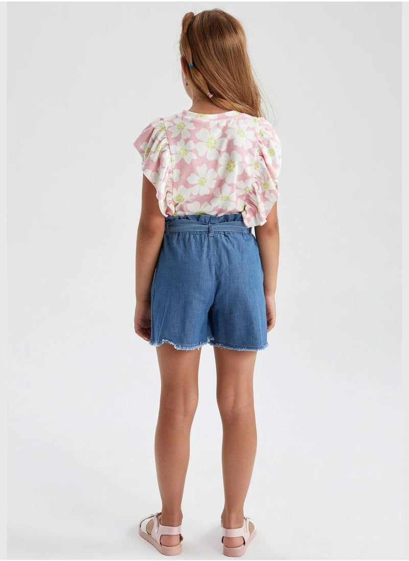 DeFacto - Paperbag Fit High Waisted Denim Shorts - Image 1