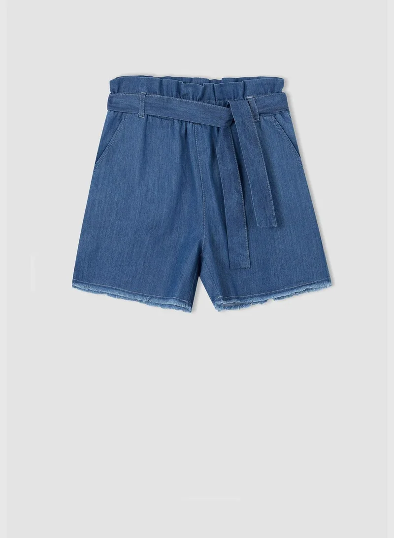 DeFacto Paperbag Fit High Waisted Denim Shorts