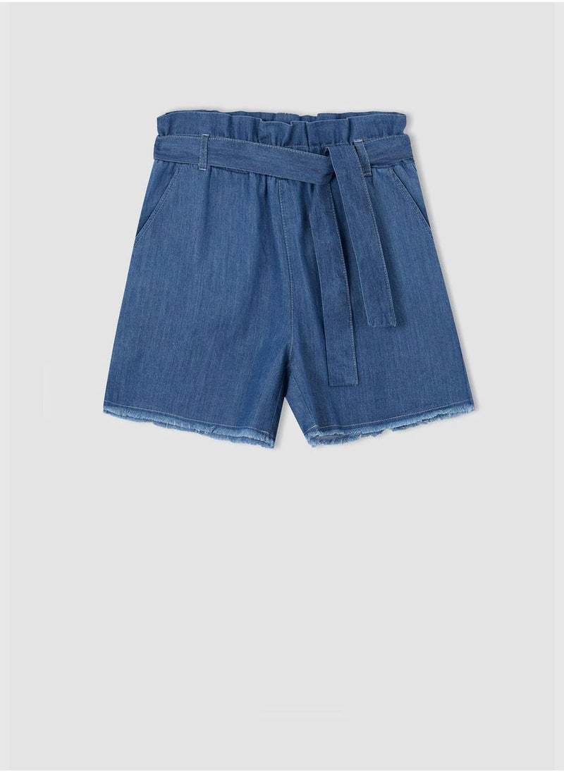 DeFacto - Paperbag Fit High Waisted Denim Shorts - Image 1