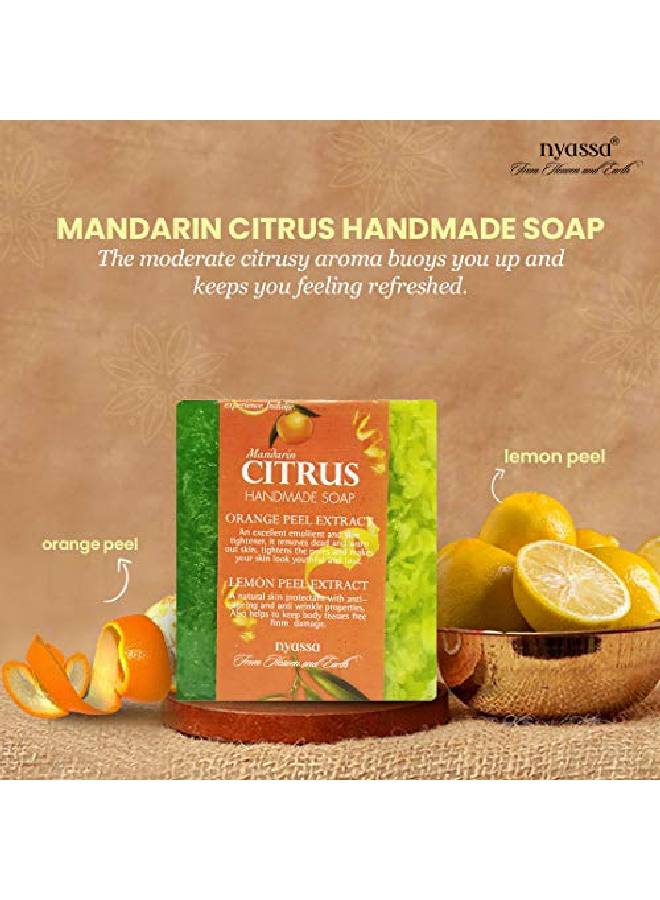 Nyassa Luxurious Mandarin Citus Handmade l Bathing Soap | Orange & Lemon Peel Extract | All Skin Type 150gm - Image 4
