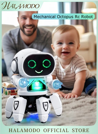 روبوت أخطبوط ميكانيكي يعمل بالتحكم عن بعد مزود بإضاءة LED ملونة وموسيقى تفاعلية، روبوت قادر على التحكم عن بعد، لعبة روبوت تعليمية للأطفال - pzsku/Z5F96D06FD11C0420C8EBZ/45/1747968260/753475b3-1b7c-4a77-8279-d4c568e2c972