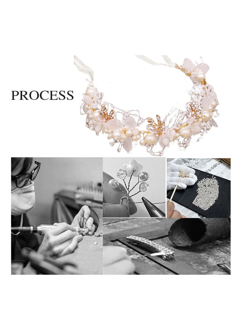 Loquat Wedding Hair, Vines Bride Flower Hair Piece, Pearl Headband Headpiece, Crown Girl Accessories, Rhinestone Hairpiece Crystal Accessories - Image 2