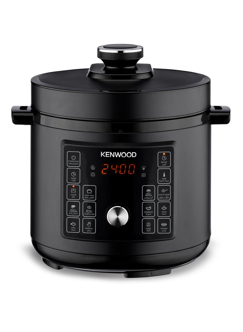 KENWOOD Electric Pressure Cooker 6L Smart Steam Pot 16-in-1 Multifunctional Programmable Multicooker, Steamer, Rice Cooker, Slow Cooker, Saute Pot, Soup, Yogurt, Cake & More 6 L 1000 W PCM90.000BK Black - Image 1
