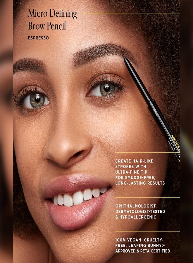 Arches & Halos Micro Defining Brow Pencil - For a Fuller and More Defined Brow, Rich Color - Dual Ended Pencil with Brush - Vegan and Cruelty Free Makeup - Espresso, 0.003 oz - Image 2