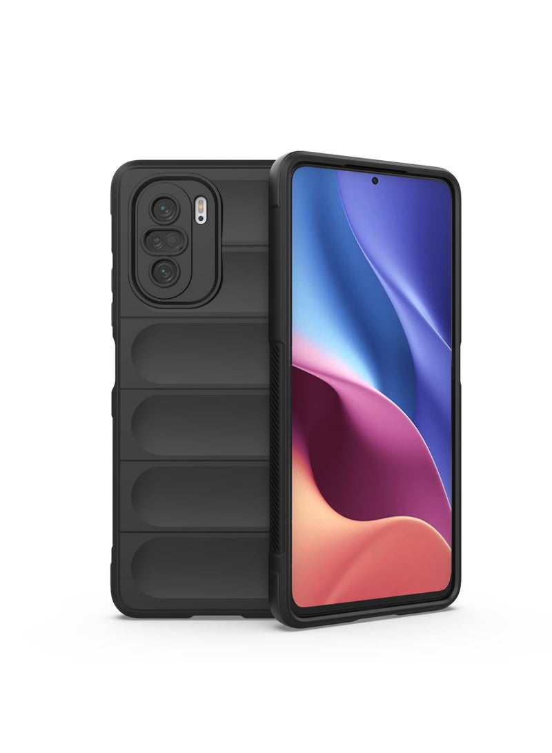 Phone case cover Magic Shield TPU + Silicone Shockproof Phone Case For Poco F3 (Black) - Image 1