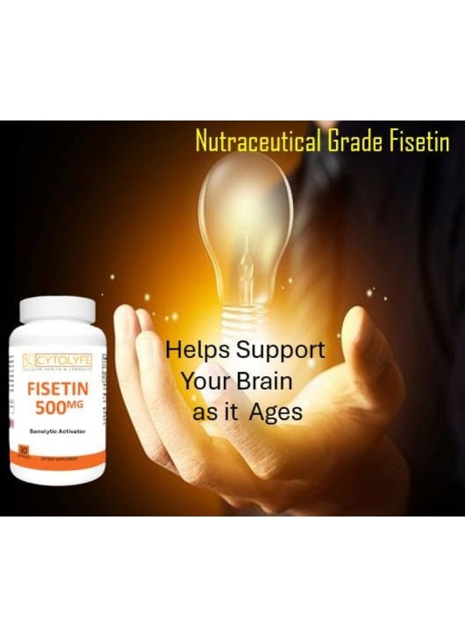 CYTOLYFE Fisetin 500Mg 98% Pure Fisetin 500Mg Therapeutic Dose 30 Capsules Senolytic Activator Anti-Aging Longevity  - Image 3
