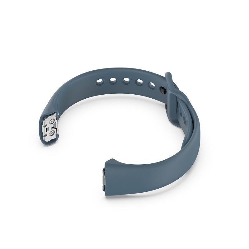 HuHa Replacement Strap For Samsung Galaxy Fit SM-R370 Silicone Steel Shrapnel Black Buckle Watch Band(Smoke Cyan) - Image 2