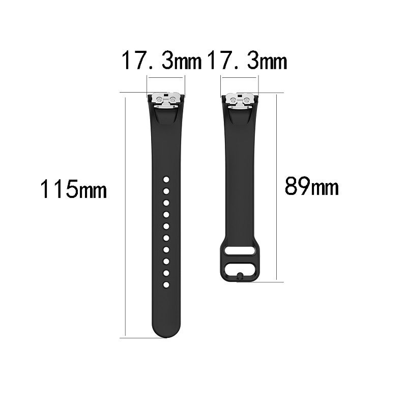 HuHa Replacement Strap For Samsung Galaxy Fit SM-R370 Silicone Steel Shrapnel Black Buckle Watch Band(Smoke Cyan) - Image 4