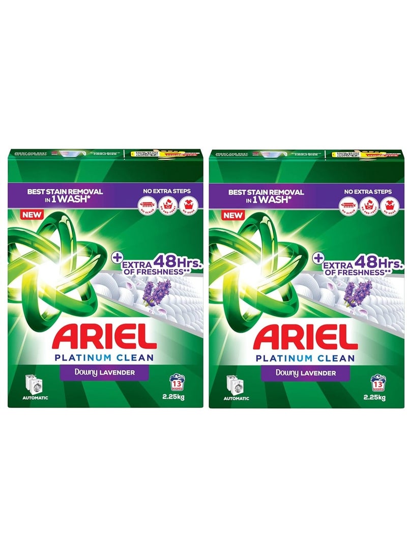 Ariel Fast Dissolving Laundry Detergent Powder With Lavender Dual Pack 2 x 2.5kg - Image 1